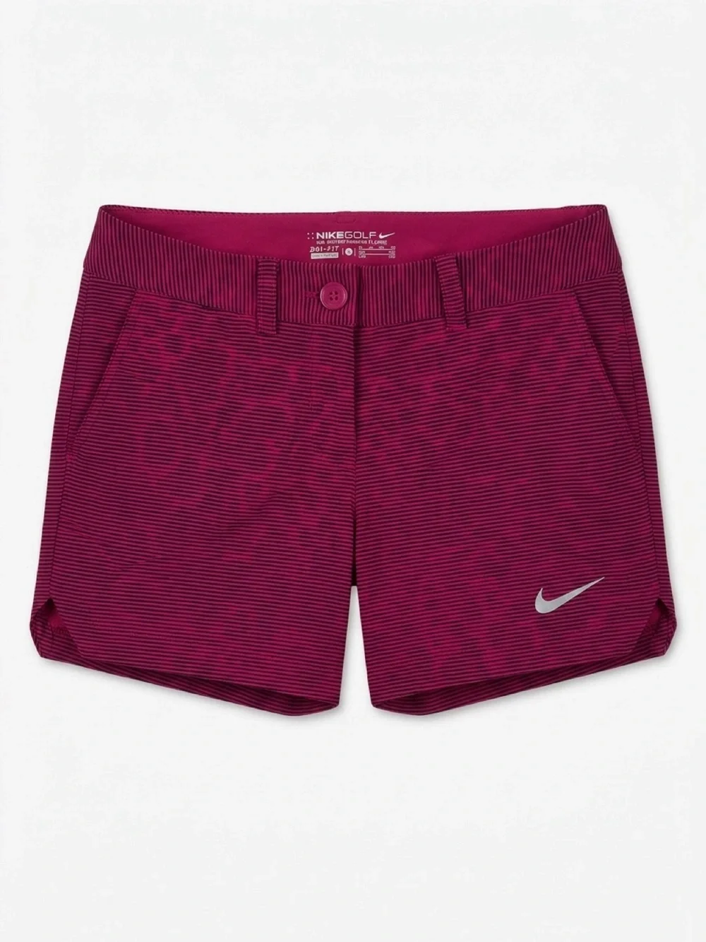 Nike Golf Dri-FIT Magenta Micro-Stripe Performance Shorts - Size 0 / XS